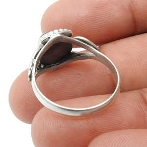 แหวนฮิปฮอปทันสมัยขายส่ง ประดับด้วยพลอยโรโดครอไซต์ ทำจากเงินแท้ 925 คุณภาพสูง สไตล์โบฮีเมียน เหมาะสำหรับงานแต่งงาน - Product Image 2