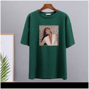 T-shirt femme, nouveau t-shirt à imprimé graphique d'été, 100% coton, vêtements vintage, pull décontracté surdimensionné - Product Image 6