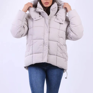 Chaqueta acolchada de Invierno para mujer con cremallera de cuello alto 2025 y mangas completas de talla grande nueva llegada-diseño OEM con servicio - Product Image 1