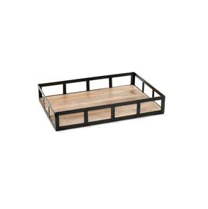 Plateau en bois de forme et de taille personnalisées au design vintage Plateau de service en bois de qualité supérieure avec poignée en métal à bas prix - Product Image 2