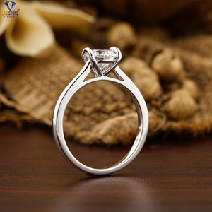 แหวนเพชรทรงกลม0.92 TDW แหวนทองขาว18K แหวนหมั้นเพชร cvd/hpht หินห้องแล็บ - Product Image 5