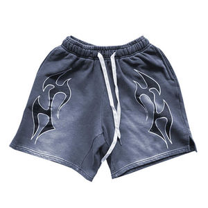 Vêtements décontractés courts en strass délavés à l'acide personnalisés pour hommes Shorts pour hommes avec sérigraphie - Product Image 5