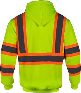 Chaqueta de invierno Softshell de seguridad para hombres con cinta reflectante impermeable de trabajo verde de alta visibilidad - Product Image 1