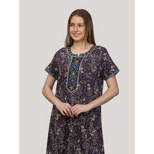 Robe de nuit longue maxi Evolve pour femme en viscose Liva ultra douce et confortable, boutonnée, avec poche, pour la maison (ODM) - Product Image 4