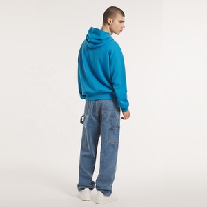 Sweat à capuche court et ample personnalisé avec motif graphique, 100 % coton, teint uni, épais, pour homme, broderie, prix de gros - Product Image 5