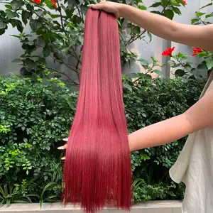 Hot fashion trend Red Wine burgundy bone straight hair weaving Vietnamese Human Hair cuticle aligned hair wholesale price