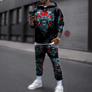 กางเกงวอร์มขายาวแบบสวมหัวสองชิ้นสำหรับผู้ชายแนวสตรีทแฟชั่นแบบลำลองพิมพ์ลาย3D ความชั่วร้ายฤดูหนาว/ฤดูใบไม้ร่วง - Product Image 5