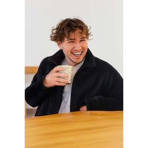 Veste d'hiver pour homme en sherpa polaire à col montant Parka décontractée pour affaires Couleur unie Toile imperméable Coupe-vent - Product Image 5