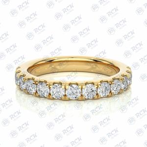 1.20 TCW Round Briliiant Cut Half Eternity Moissanite <b>Ring</b> for Women/ Anniversary Gift <b>Ring</b> Band for Love Birthday Gift - Product Image 6