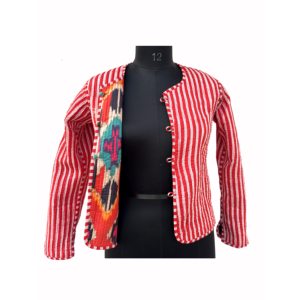 Chaqueta acolchada de algodón con estampado indio y patrón Floral para hombres, mujeres, Chaqueta de sarga para mujeres, decoración de botones de algodón encerado - Product Image 6