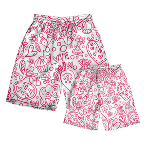 2025 personnalisé hommes Shorts haute rue Style mode Couple coeur motif impression maison pantalon et pantalon de plage - Product Image 1