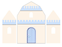 Housse de fond d'arche en tissu Spandex élastique motif Château Bleu pour décoration de fête d'anniversaire de prince, de garçons et de baby shower