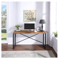 Bureau d'ordinateur portable TRIO Concord en acacia moderne, design bord brut, assemblage facile, fabriqué au Vietnam pour usage commercial, mobilier de bureau