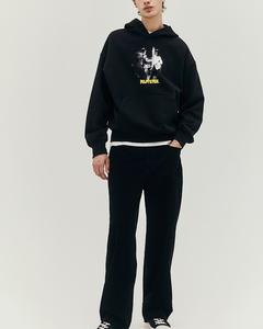 Sweat à capuche imprimé coupe décontractée pour hommes, manches longues, poche latérale kangourou, sweat d'hiver en coton mélangé, top des ventes, noir - Product Image 5