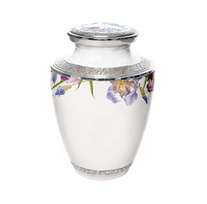 Urnas de aluminio de color blanco para adultos de gran tamaño, calidad de lujo, modernas, nuevas y elegantes urnas humanas de lujo de suministros indios - Product Image 1