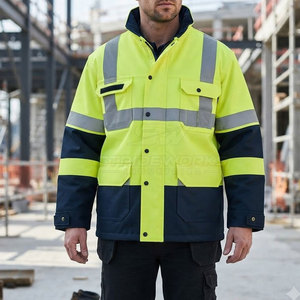 Chaqueta de Trabajo Impermeable Reflectante Premium, Unisex, Resistente al Viento, de Alta Resistencia, para Exteriores, Industrial, de Alta Visibilidad, de Poliamida - Product Image 4