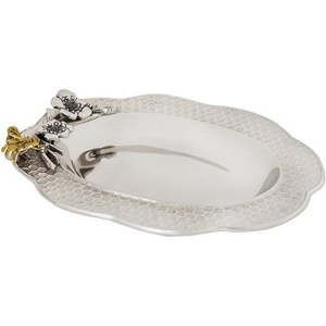 ถาดอาหารโลหะทำด้วยมือถาดเสิร์ฟอาหารสแตนเลสปรับแต่งได้ถาดทรงสี่เหลี่ยมผืนผ้า - Product Image 5