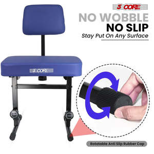 5 Core Piano Bench 3 <b>Padded</b> Cushioned Stool w Backrest Heavy Duty Musician <b>Chair</b> Height Adjustable - Product Image 3