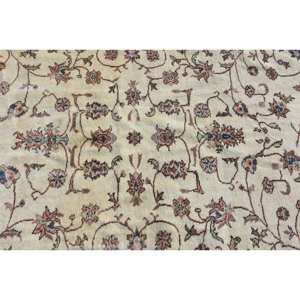 พรมขนสัตว์สีเบจ4.2x7ฟุตแบบคลาสสิกดีไซน์แบบตุรกีสำหรับห้องนั่งเล่นทางเข้าหรือด้านหลังเป็นยางใหม่ - Product Image 5