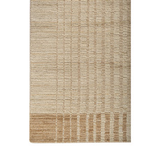 Alfombra de Lana Tejida a Mano Contour Gold, Estilo Bohemio y a Rayas, Rectangular Grande para Dormitorio o Sala de Estar, Hecha a Mano Hwl-439 - Product Image 4