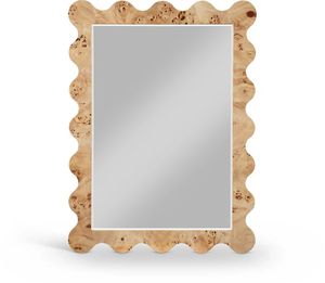 Large Edge Wooden <b>Mirror</b> <b>Frame</b> Handcrafted Designer Decorative Wall <b>Mirror</b> Modern Artistic Carved Scalloped Border Accent Piece - Product Image 6