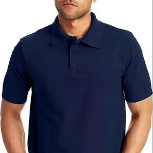 Polo en coton de haute qualité avec logo personnalisé pour hommes, décontracté, respirant, manches courtes, brodé, golf, grande taille, été - Product Image 1