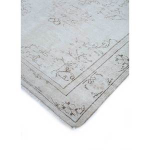 Tapis vintage en laine ivoire noué à la main Pae-395, motif médaillon, pour salon, couloir, rectangle, technique 3D, tapis Jaipur, États-Unis - Product Image 2
