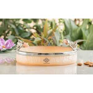 Bandeja Decorativa de Resina Plateada con Diseño Tradicional Indio, Color Rosa Belga, para Festivales, Regalos y Organización de Artículos de Vanidad - Product Image 1