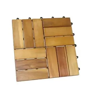 Hot Sale Acacia Wood Deck Tiles 30*30CM Interlocking Tile With Plastic Base Good Grain Garden Outdoor Wood Flooring Vietnam