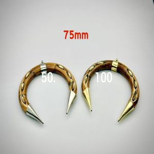 Hermosa pulsera bohemia de moda natural para hombres y mujeres Cuerno y latón con incrustaciones de esmalte para regalos de fiesta de boda de cumpleaños - Product Image 4