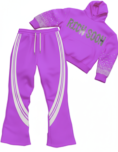 Chándal informal de gran tamaño para hombres y mujeres Sudadera con capucha de dos piezas con logotipo personalizado y pantalones para correr Traje de moda urbana de hip hop - Product Image 4