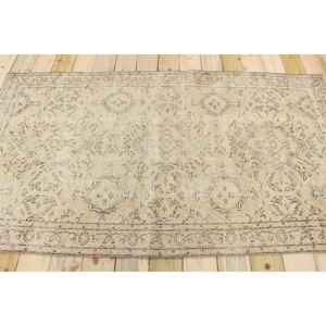 Alfombra Vintage de 3.8x6.9 pies, Alfombra Persa Turca de Lana Gris - Product Image 2