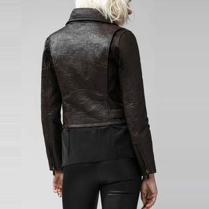 Nueva última moda personalizada señoras nueva chaqueta de cuero de piel patrón a cuadros Chaqueta De Mujer chaqueta de cuero transpirable de talla grande - Product Image 5