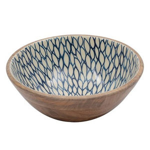 Vaisselle en émail de conception moderne personnalisée de haute qualité bol de nourriture de serveur de salade en bois de manguier coloré fait à la main pour la soupe de mariage stocké - Product Image 2