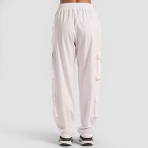 Pantalones Cargo Blancos para Mujer, Transpirables, Corte Regular, Cintura Alta, Estilo Urbano, Estampado para Otoño, Lavado Oscuro, Talla XL - Product Image 3