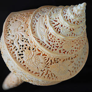 Arte tallado Melo Shell SEASHELL JEWELRY Técnica pulida Marfil Seashell Motivo Artesanía para Decoración - Product Image 2