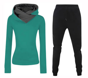 2025 traje de jogging de gran tamaño personalizado para mujer, conjunto de pantalones acampanados con capucha estampada, trajes de dos piezas de talla grande para mujer para invierno - Product Image 1