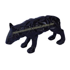 Estatua de animal de pie de Metal de aluminio decoración del hogar escultura de estatuilla de animal con patrón geométrico - Product Image 5