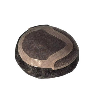 Perruque Taz Hair BD en cheveux humains, ondulée, prothèse, 100% cheveux chinois Remy, toupet à dentelle frontale avec base mono - Product Image 2