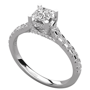 แหวนแต่งงานประดับเพชรทรงกลมสำหรับเจ้าหญิง - Product Image 6