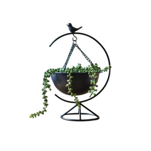 Jardinières suspendues pour la décoration du jardin Jardinière suspendue en métal noir de meilleure qualité Pot à plantes Design attrayant Décoration intérieure Pots à plantes - Product Image 6
