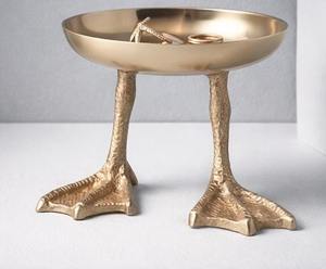 Luxury Eco-Friendly Aluminum Artistic Designer Coffee & Jewelry Ring Holder Tray with Bird Feet for Weddings Dishwasher Safe - Product Image 4