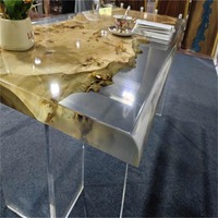 Tables en résine époxy et en bois d'acacia massif au design moderne fait à la main Tables en résine personnalisée pour meubles de maison et d'hôtel