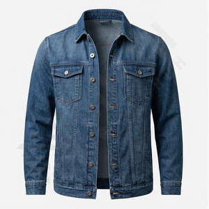 Chaqueta Cortavientos Vaquera Personalizada para Hombre, Diseño Vaquero Lavado con Estilo, Impresión Completa, Revestimiento Frontal, para Uso en Exteriores - Product Image 1