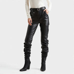 Pantalon de motard en cuir pour femmes Pantalon en cuir pour dames Pantalon en cuir double taille pour motocyclistes Pantalon en cuir pour femmes - Product Image 4