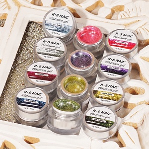 R.S. Nail Super Bright Platinum Gel Polish <span class=keywords><strong>Effet</strong></span> <span class=keywords><strong>Miroir</strong></span> Or <span class=keywords><strong>Rose</strong></span> Argent pour Dessin et Peinture Française Gel Nail Art - Product Image 1