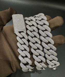 VVS Moissanite 925 Sterling <b>Silver</b> 18MM Cuban Link <b>Chain</b> 22 <b>inches</b> 14k White Gold Finished In Sterling <b>Silver</b> 925 - Product Image 5