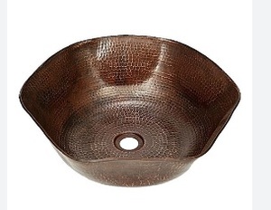 Lavabo decorativo de cobre puro para habitación de baño de peso pesado de alta calidad con forma ovalada India moderna personalizada, decoración del hogar - Product Image 6