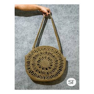 Durable Braided Jute Tote <b>Bag</b> Handmade Natural Fiber Reusable Lightweight <b>Beach</b> Shopping Tote Casual Everyday Use <b>Bag</b> - Product Image 2