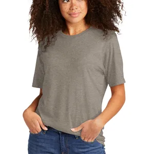 Gris cendré unisexe t-shirts tri-mélange premium mélange anneau filé t-shirt poly/coton t-shirt prix de gros t-shirts - Product Image 1